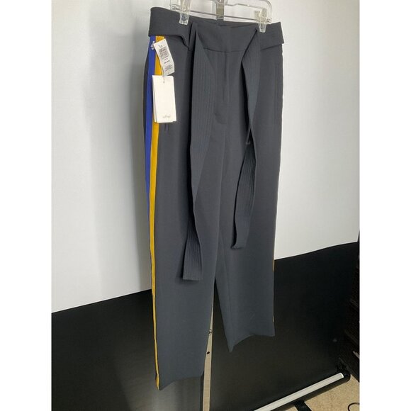 Wilfred Pants - Nwt Wilfred Artizia Size 6 Jallade Wool Tie-Front Pants Black Yellow Blue